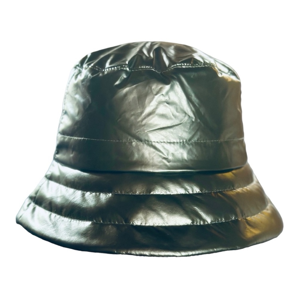 ANTHROPOLOGIE Metallic Puffer Hat Olive New With Tags